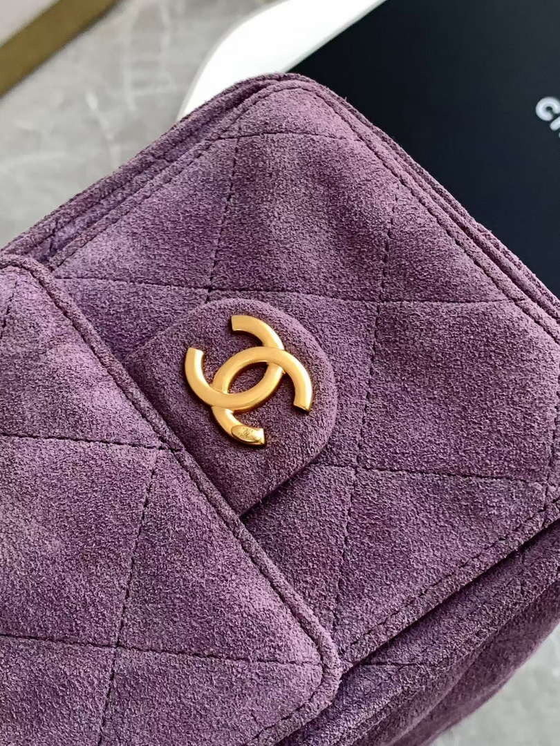 Chanel AS5303 Hobo Suede & Gold-Tone Metal Light Purple - Default Title - View 7