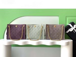 Chanel AS5303 Hobo Suede & Gold-Tone Metal Light Purple - Default Title - View 2