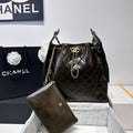 Chanel AS5311 Hobo Bag Lambskin & Gold-Tone Metal Dark Green