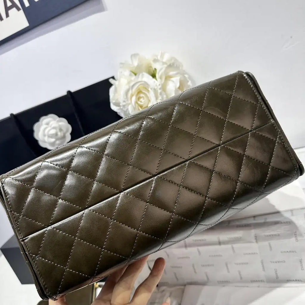 Chanel AS5311 Hobo Bag Lambskin & Gold-Tone Metal Dark Green