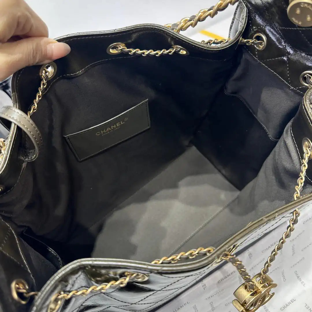 Chanel AS5311 Hobo Bag Lambskin & Gold-Tone Metal Dark Green