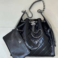 Chanel AS5311 Hobo Bag Lambskin & Silver Metal Black