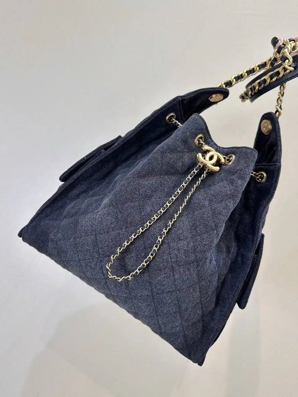 Chanel AS5311 Large Hobo  Denim canvas  & Gold-Tone Metal Black