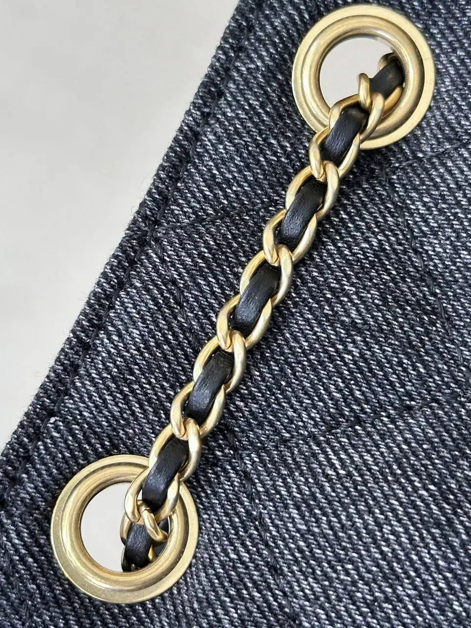 Chanel AS5311 Large Hobo  Denim canvas  & Gold-Tone Metal Black