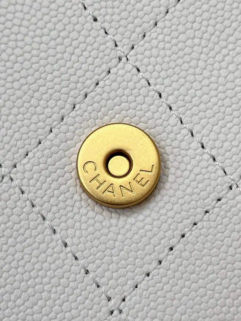 Chanel AS5311 Large Hobo Shiny Calfskin & Gold-Tone Metal White