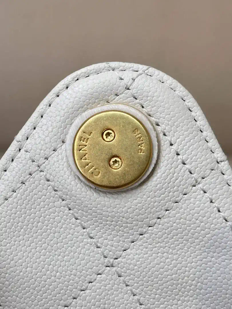 Chanel AS5311 Large Hobo Shiny Calfskin & Gold-Tone Metal White