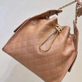Chanel AS5311 Large Hobo Shiny Calfskin & Gold-Tone Metal Brown