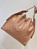 Chanel AS5311 Large Hobo Shiny Calfskin & Gold-Tone Metal Brown