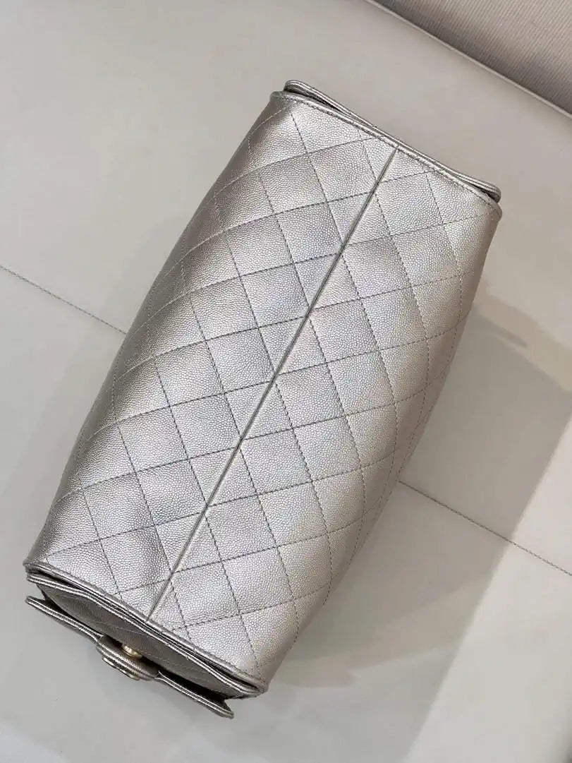 Chanel AS5311 Large Hobo Shiny Calfskin & Gold-Tone Metal Ligth Gold