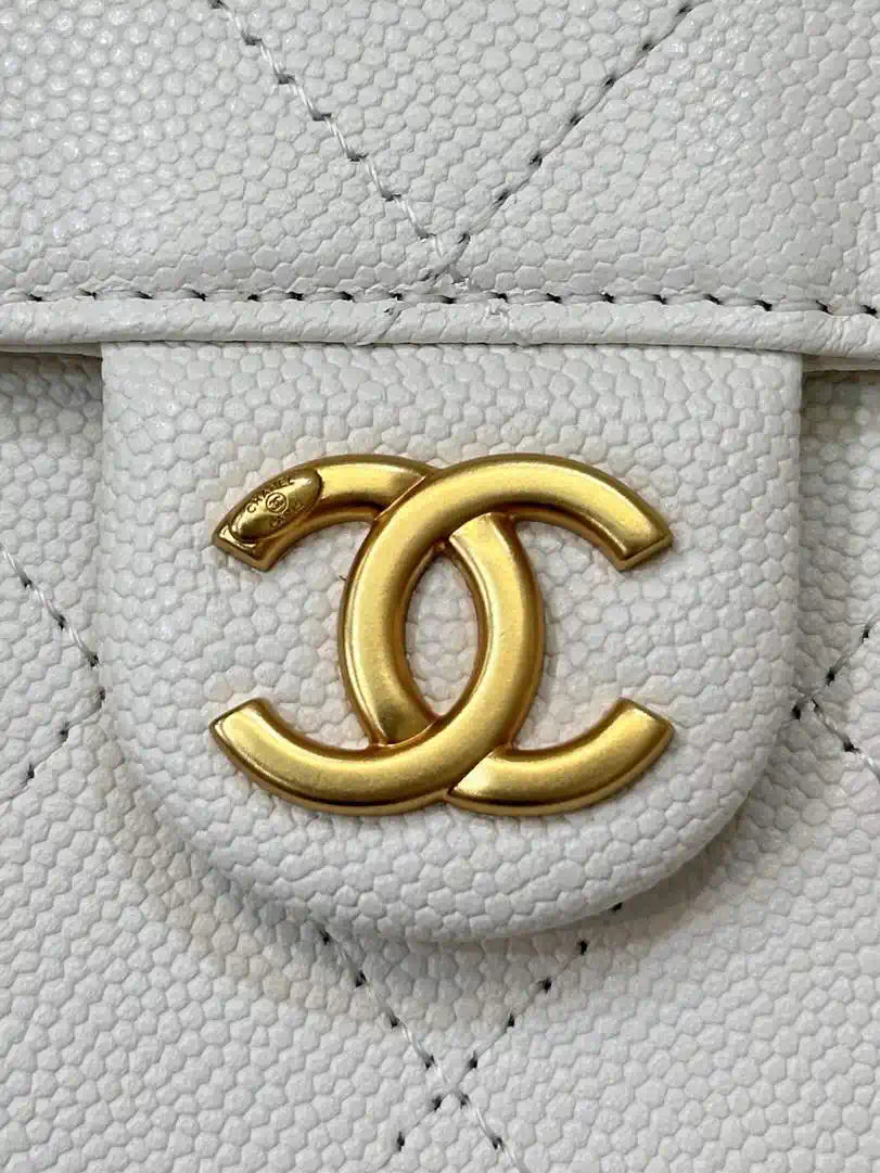 Chanel AS5311 Large Hobo Shiny Calfskin & Gold-Tone Metal White