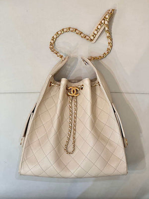 Chanel AS5311 Large Hobo Shiny Calfskin & Gold-Tone Metal Apricot - Default Title - View 1