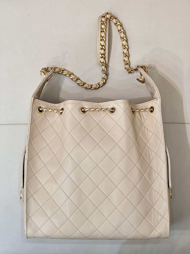 Chanel AS5311 Large Hobo Shiny Calfskin & Gold-Tone Metal Apricot - Default Title - View 8
