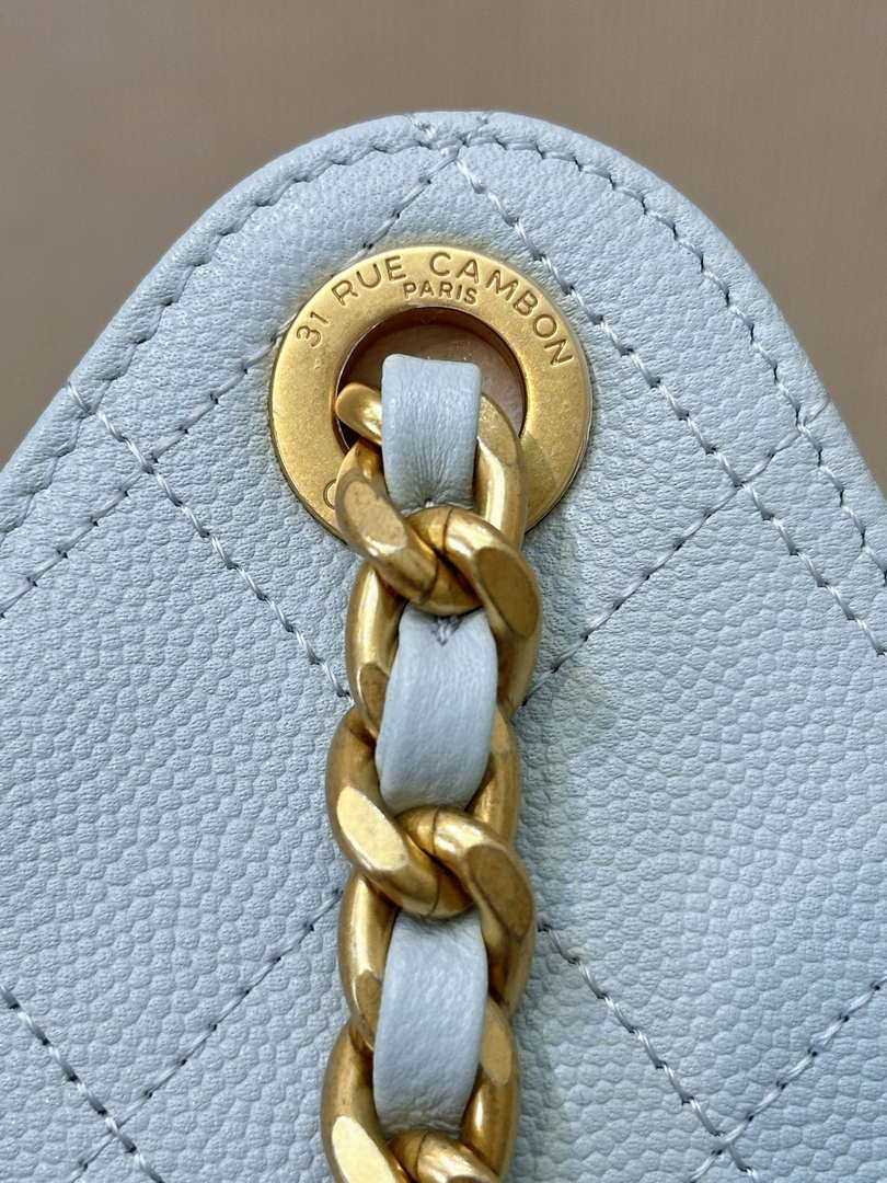Chanel AS5311 Large Hobo Shiny Calfskin & Gold-Tone Metal Blue - Default Title - View 4
