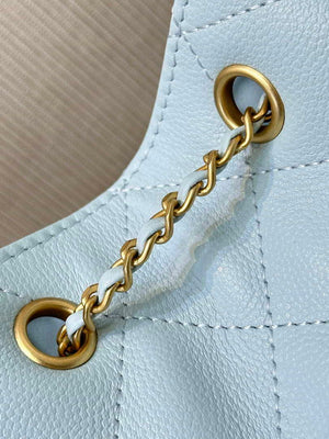 Chanel AS5311 Large Hobo Shiny Calfskin & Gold-Tone Metal Blue - Default Title - View 6