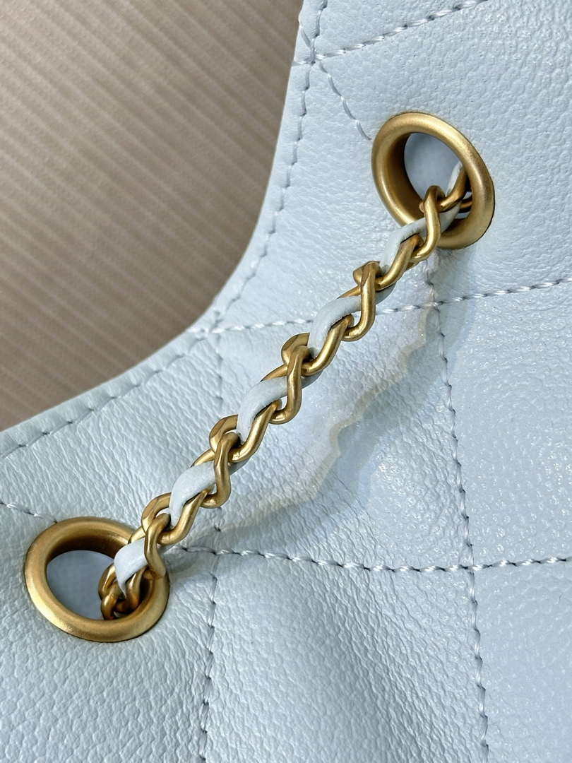 Chanel AS5311 Large Hobo Shiny Calfskin & Gold-Tone Metal Blue