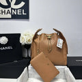 Chanel AS5311 Large Hobo Shiny Calfskin & Gold-Tone Metal Brown