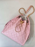 Chanel AS5311 Large Hobo Shiny Calfskin & Gold-Tone Metal Pink