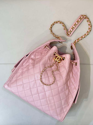 Chanel AS5311 Large Hobo Shiny Calfskin & Gold-Tone Metal Pink - Default Title - View 1