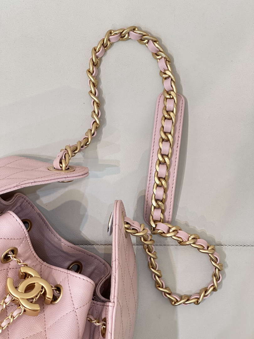 Chanel AS5311 Large Hobo Shiny Calfskin & Gold-Tone Metal Pink