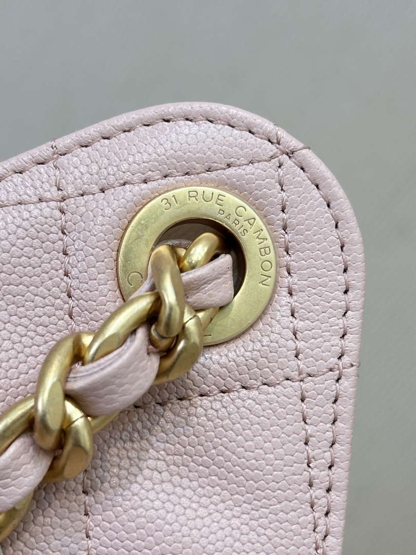 Chanel AS5311 Large Hobo Shiny Calfskin & Gold-Tone Metal Pink