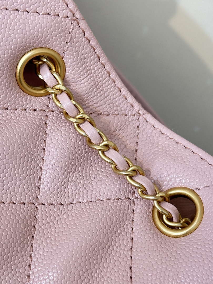 Chanel AS5311 Large Hobo Shiny Calfskin & Gold-Tone Metal Pink