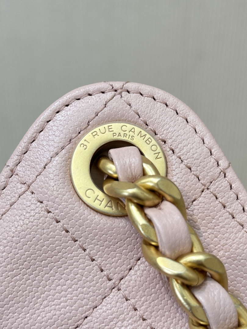 Chanel AS5311 Large Hobo Shiny Calfskin & Gold-Tone Metal Pink - Default Title - View 9