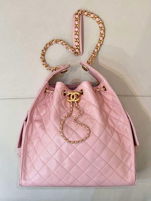 Chanel AS5311 Large Hobo Shiny Calfskin & Gold-Tone Metal Pink - Default Title - View 10