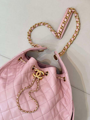Chanel AS5311 Large Hobo Shiny Calfskin & Gold-Tone Metal Pink - Default Title - View 12