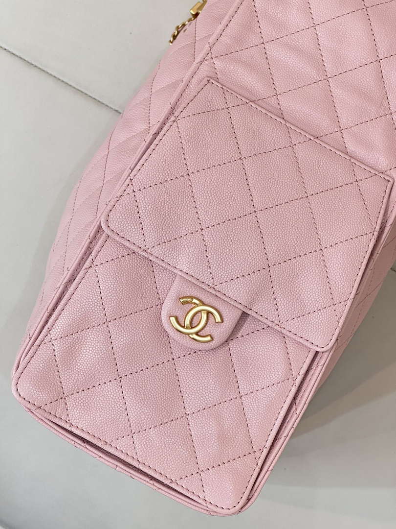 Chanel AS5311 Large Hobo Shiny Calfskin & Gold-Tone Metal Pink
