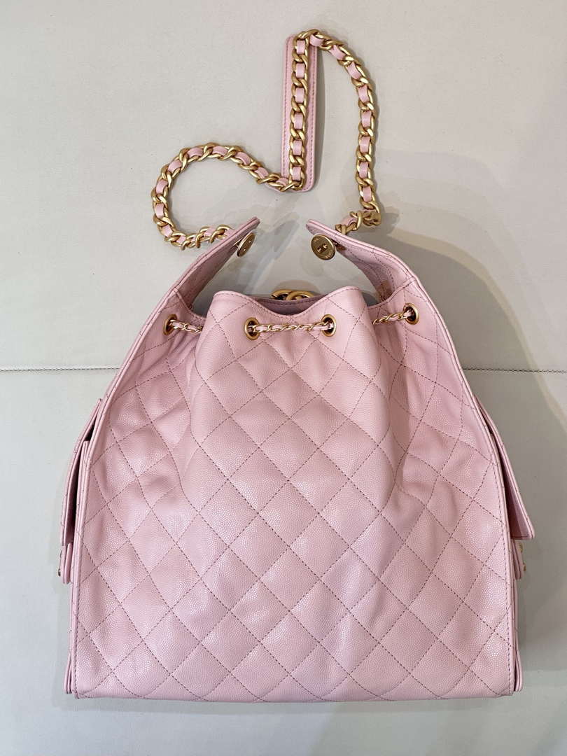 Chanel AS5311 Large Hobo Shiny Calfskin & Gold-Tone Metal Pink - Default Title - View 15