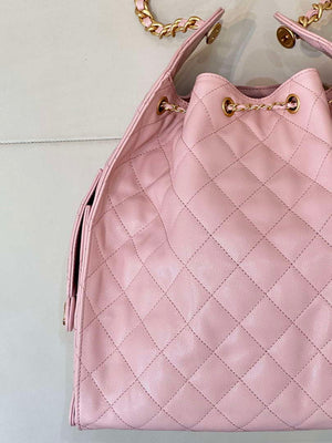 Chanel AS5311 Large Hobo Shiny Calfskin & Gold-Tone Metal Pink - Default Title - View 16