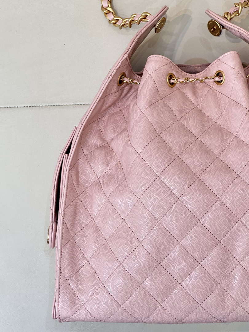 Chanel AS5311 Large Hobo Shiny Calfskin & Gold-Tone Metal Pink - Default Title - View 16