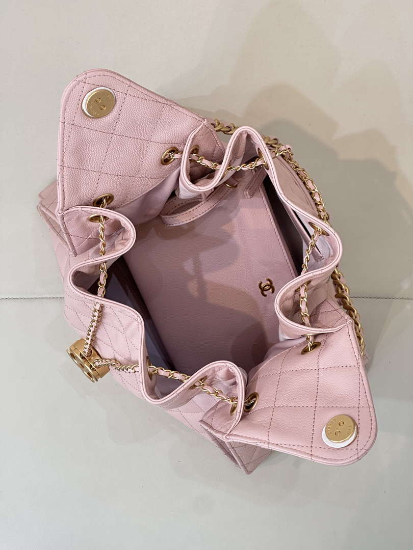 Chanel AS5311 Large Hobo Shiny Calfskin & Gold-Tone Metal Pink