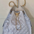Chanel AS5311 Large Hobo Shiny Calfskin & Gold-Tone Metal Silver - Default Title - View 1