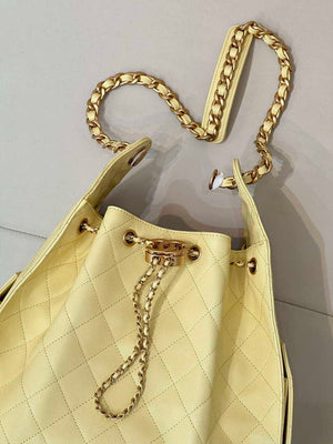Chanel AS5311 Large Hobo Shiny Calfskin & Gold-Tone Metal Yellow - Default Title - View 2