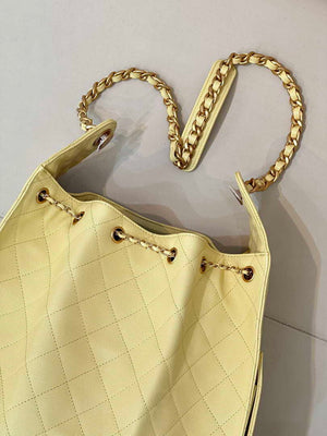 Chanel AS5311 Large Hobo Shiny Calfskin & Gold-Tone Metal Yellow - Default Title - View 8