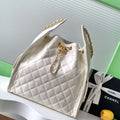 Chanel AS5311 Large Hobo Shiny Lambskin & Gold-Tone Metal White - Default Title - View 1