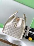 Chanel AS5311 Large Hobo Shiny Lambskin & Gold-Tone Metal White