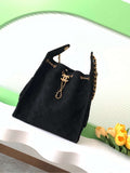 Chanel AS5311 Large Hobo Suede & Gold-Tone Metal Black