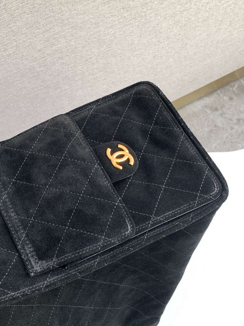Chanel AS5311 Large Hobo Suede & Gold-Tone Metal Black