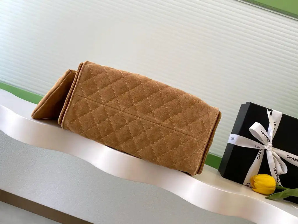 Chanel AS5311 Large Hobo Suede & Gold-Tone Metal Camel