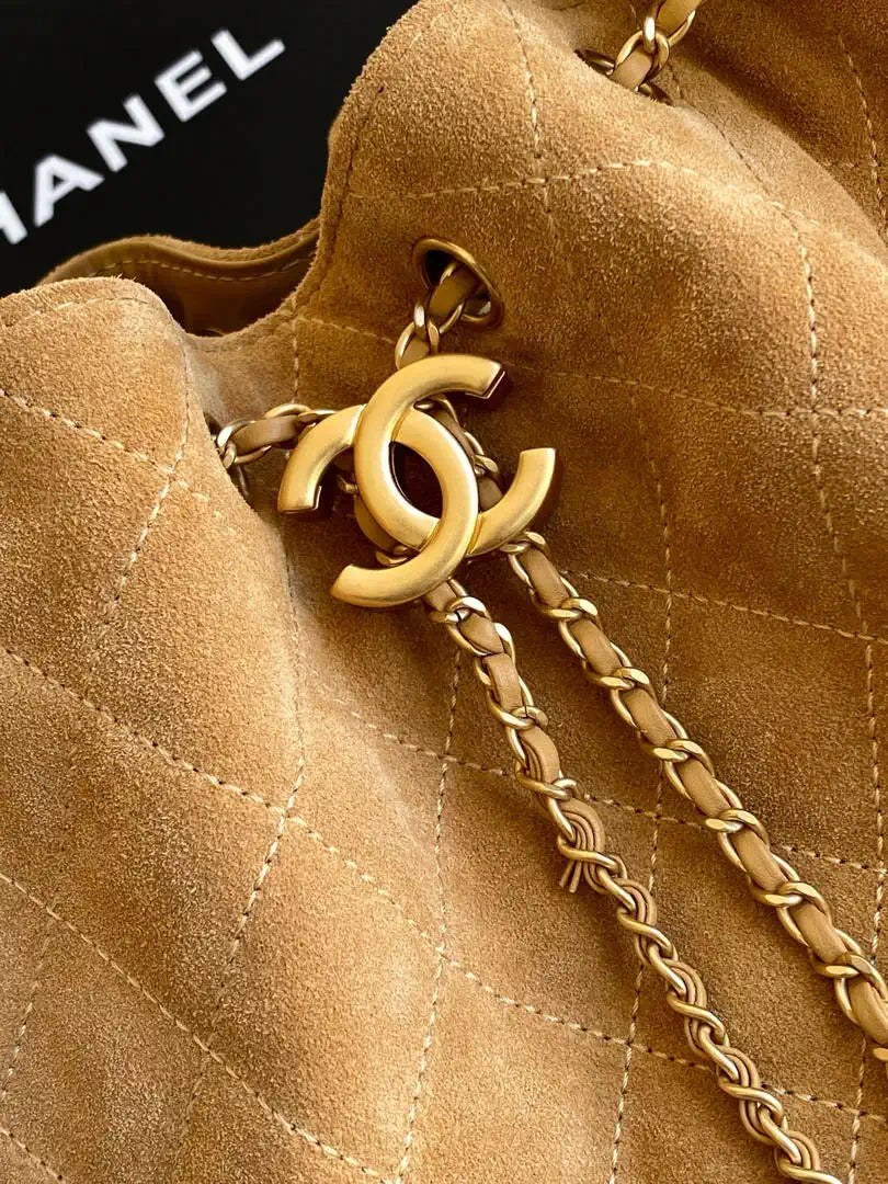 Chanel AS5311 Large Hobo Suede & Gold-Tone Metal Camel