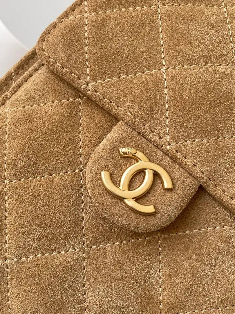 Chanel AS5311 Large Hobo Suede & Gold-Tone Metal Camel
