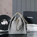 Chanel AS5311 Large Hobo Suede & Gold-Tone Metal Elephant Gray - Default Title - View 1