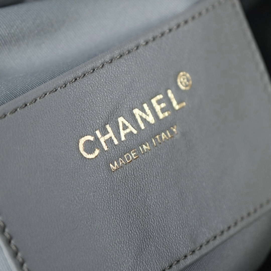 Chanel AS5311 Large Hobo Suede & Gold-Tone Metal Elephant Gray