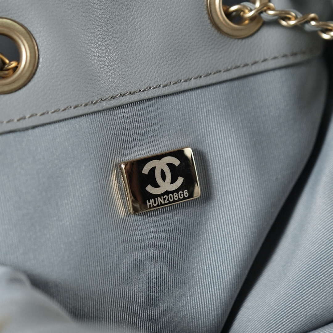 Chanel AS5311 Large Hobo Suede & Gold-Tone Metal Elephant Gray