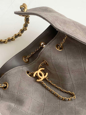 Chanel AS5311 Large Hobo Suede & Gold-Tone Metal Brown - Default Title - View 5