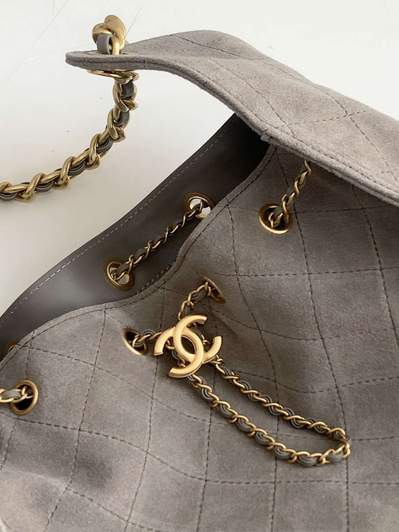 Chanel AS5311 Large Hobo Suede & Gold-Tone Metal Brown - Default Title - View 5