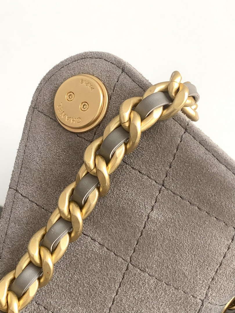 Chanel AS5311 Large Hobo Suede & Gold-Tone Metal Brown - Default Title - View 7