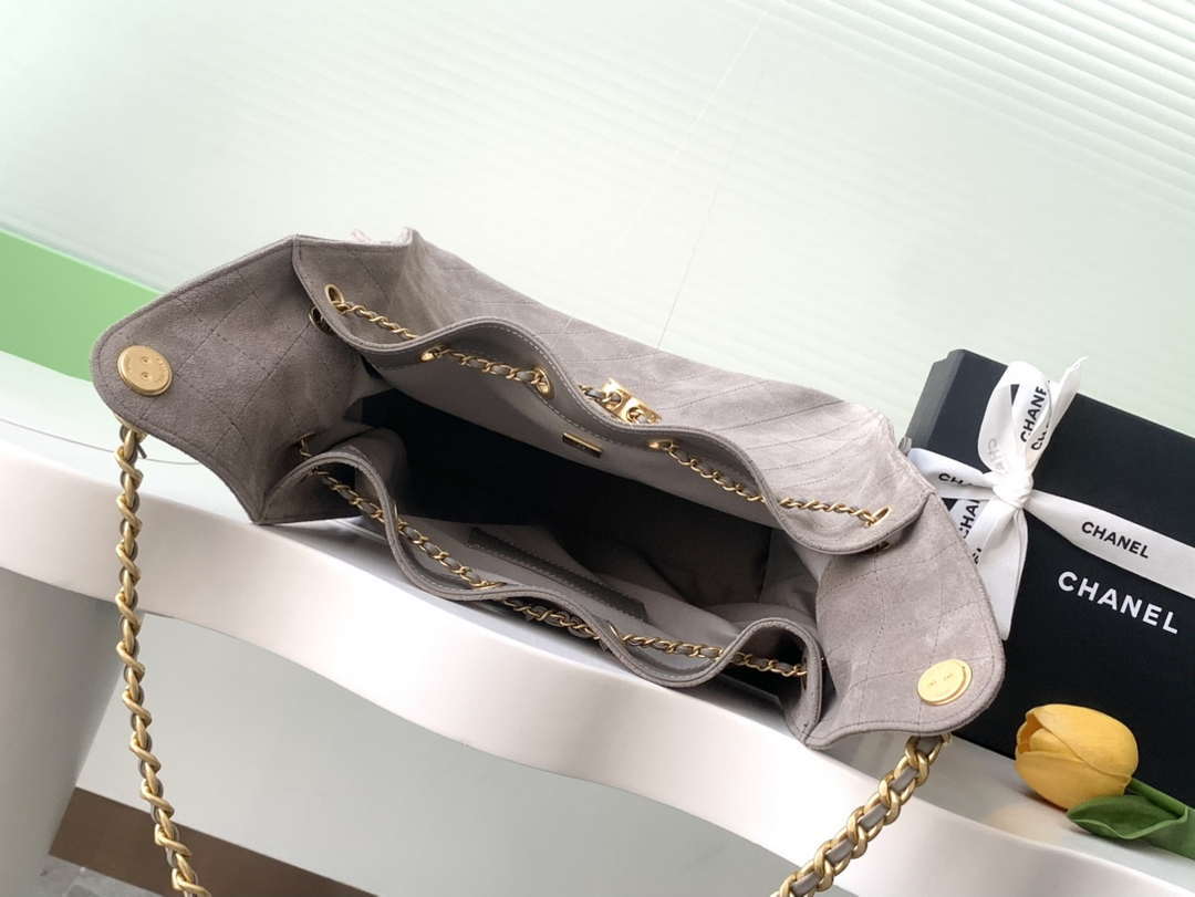 Chanel AS5311 Large Hobo Suede & Gold-Tone Metal Brown - Default Title - View 8